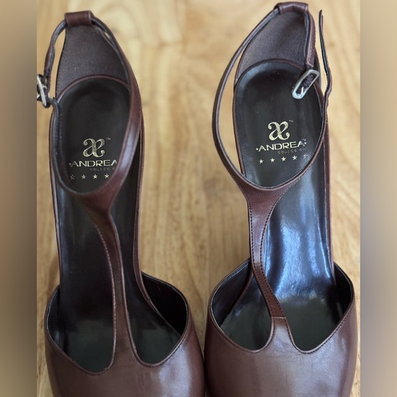Andrea Brown Heels with Ankle Straps Size 7,5 - Picture 4 of 9